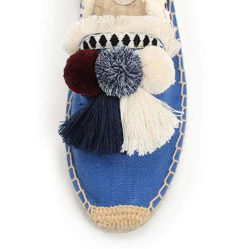 Tassel Fluffy Ball Espadrilles