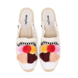 Tassel Fluffy Ball Espadrilles