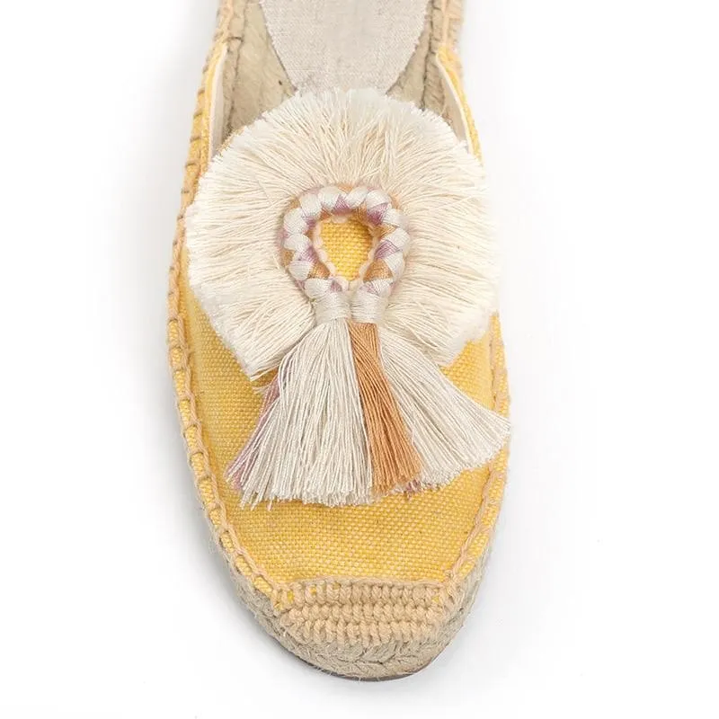 Tassel Fluffy Ball Espadrilles