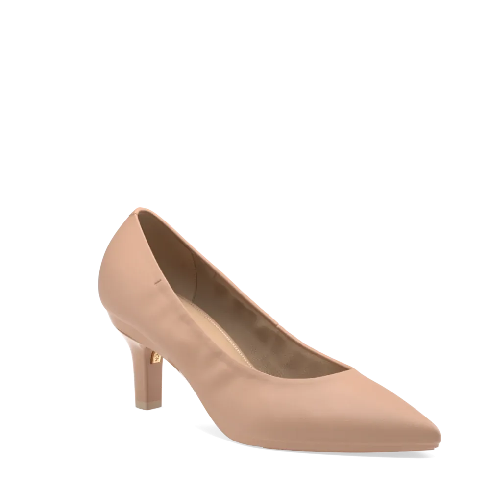 The Pump - Latte Stretch Leather 3 Stiletto