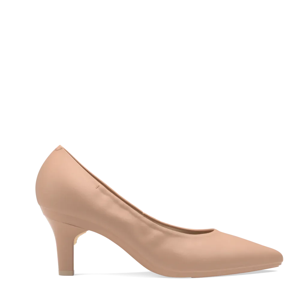 The Pump - Latte Stretch Leather 3 Stiletto