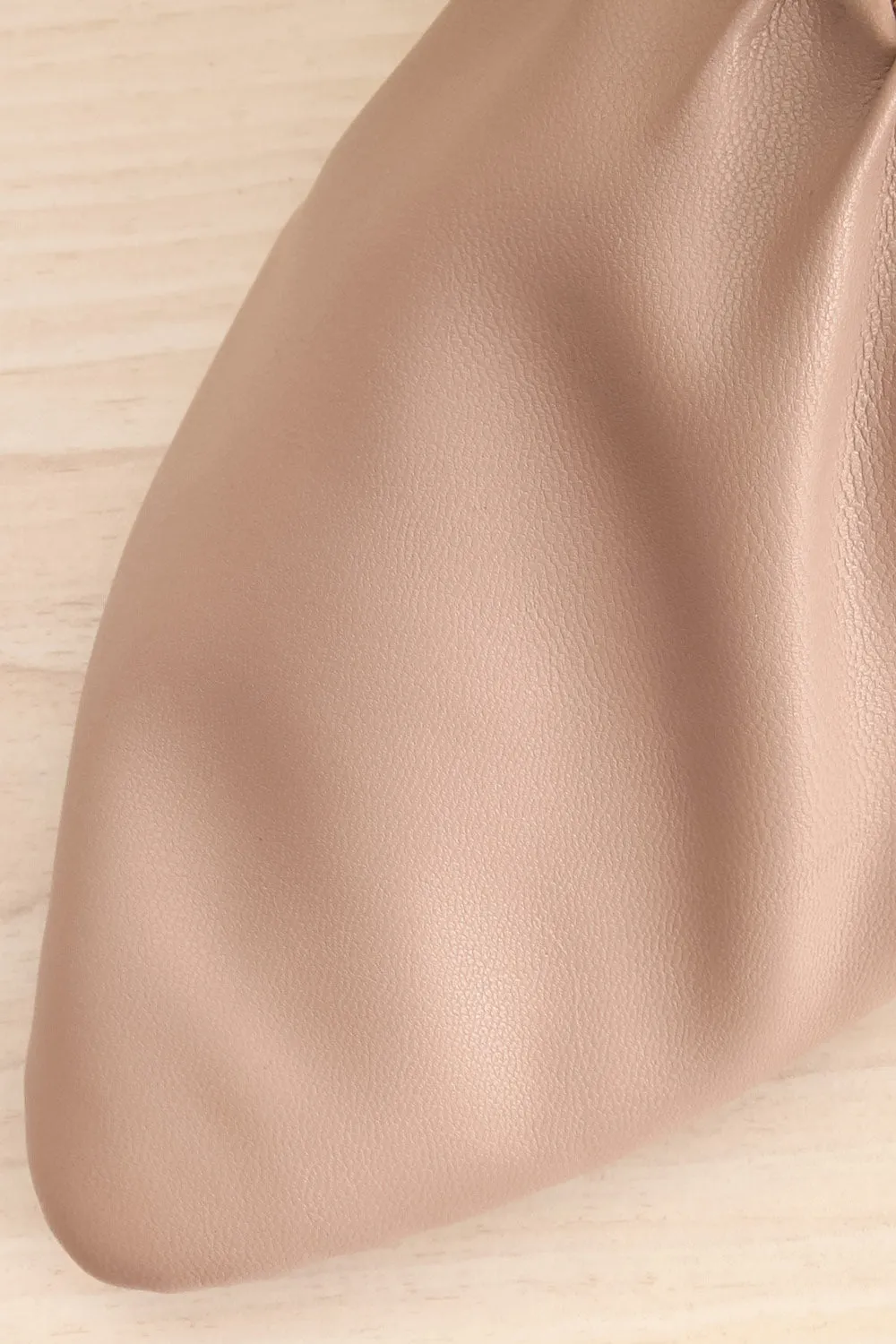 Vancouver Beige | Faux-Leather Pointed Toe Mules