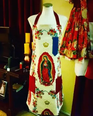 Virgin Mary Apron in white