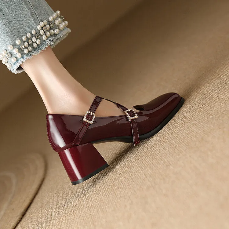 Women's Mary Janes Block Heel Pumps
