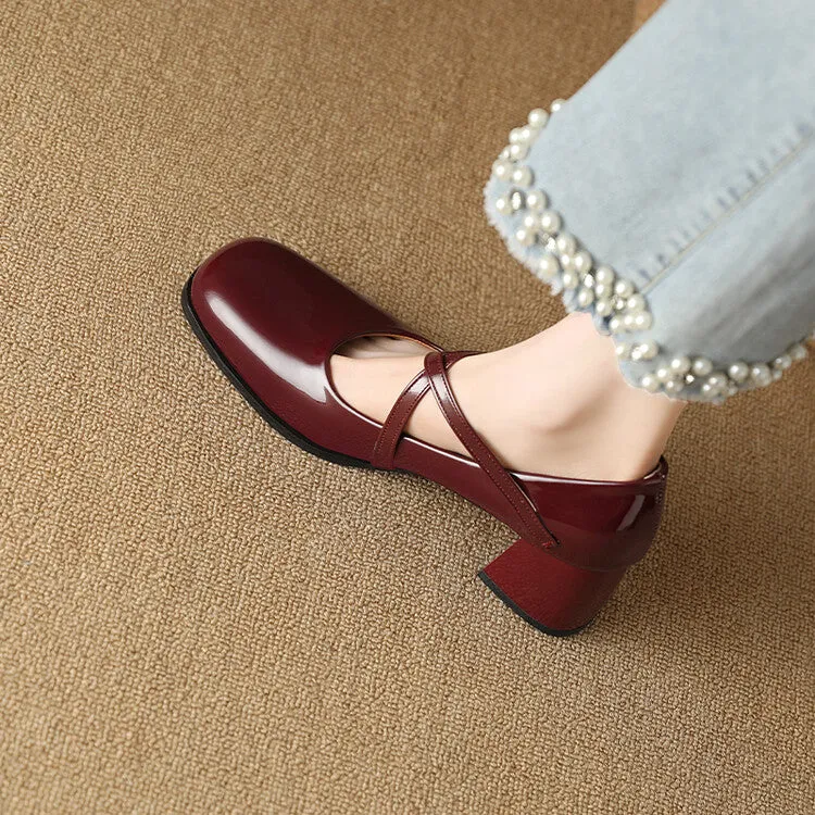 Women's Mary Janes Block Heel Pumps