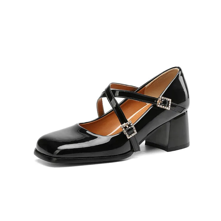 Women's Mary Janes Block Heel Pumps