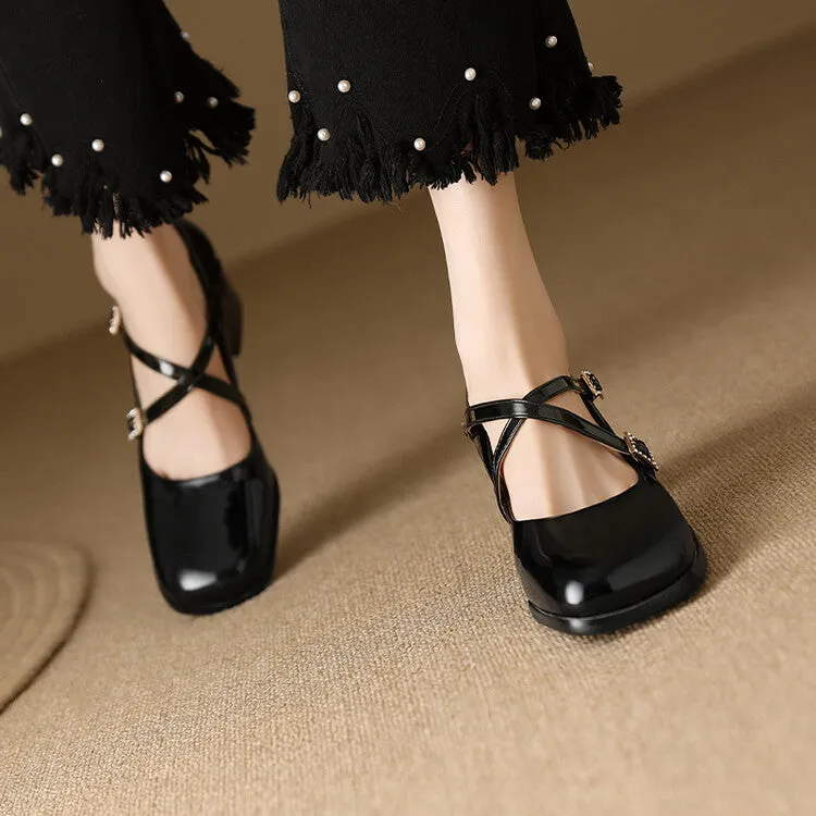 Women's Mary Janes Block Heel Pumps