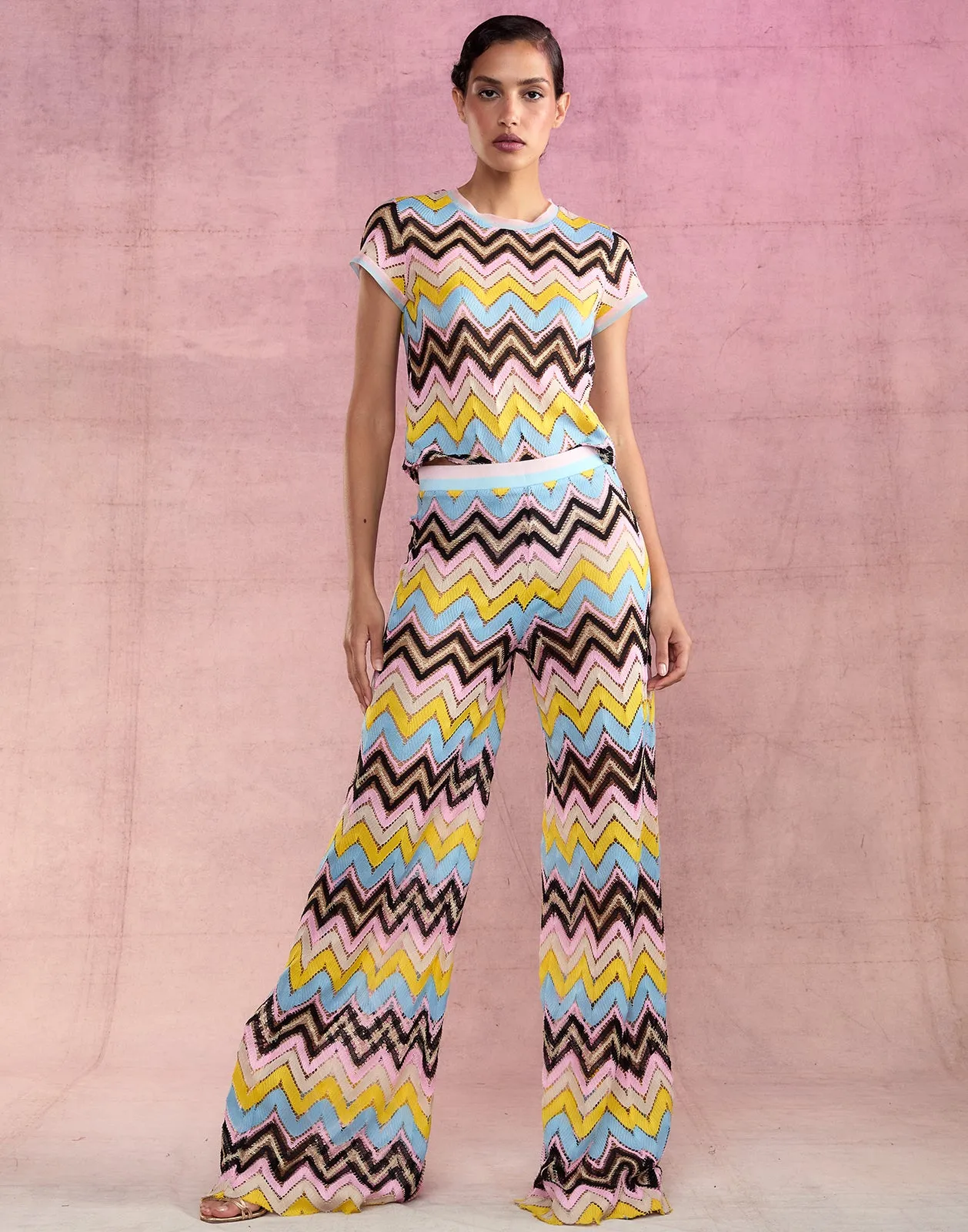 Zigzag Knit Pants