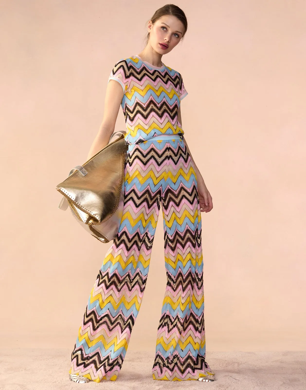 Zigzag Knit Pants