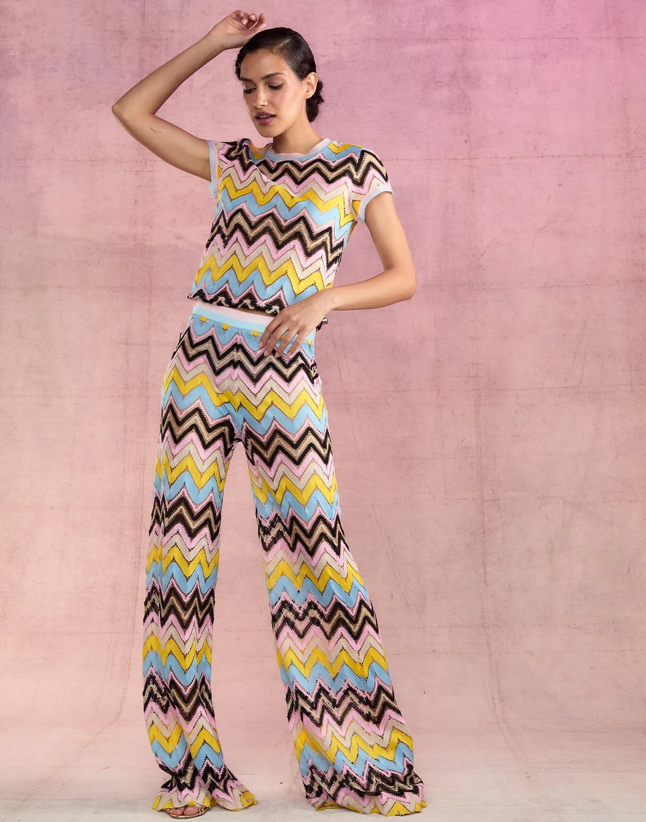 Zigzag Knit Pants