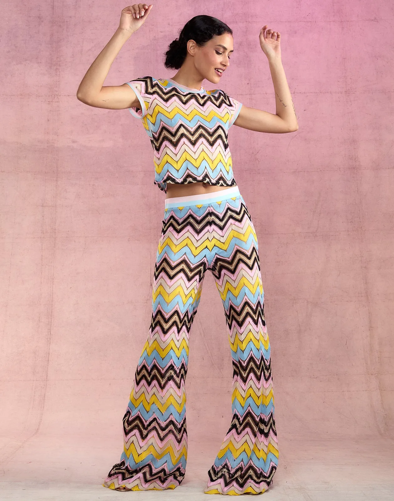 Zigzag Knit Pants