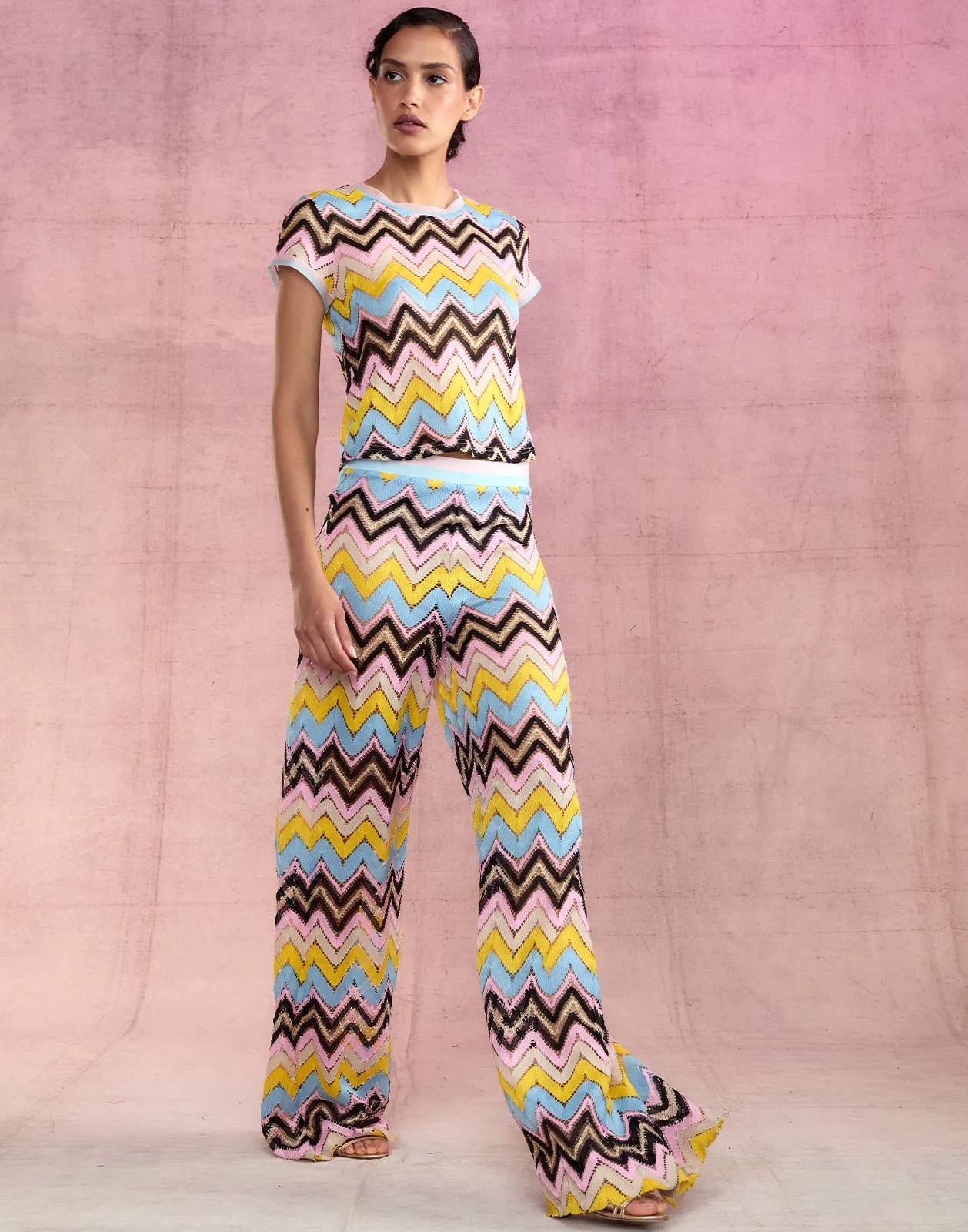 Zigzag Knit Pants